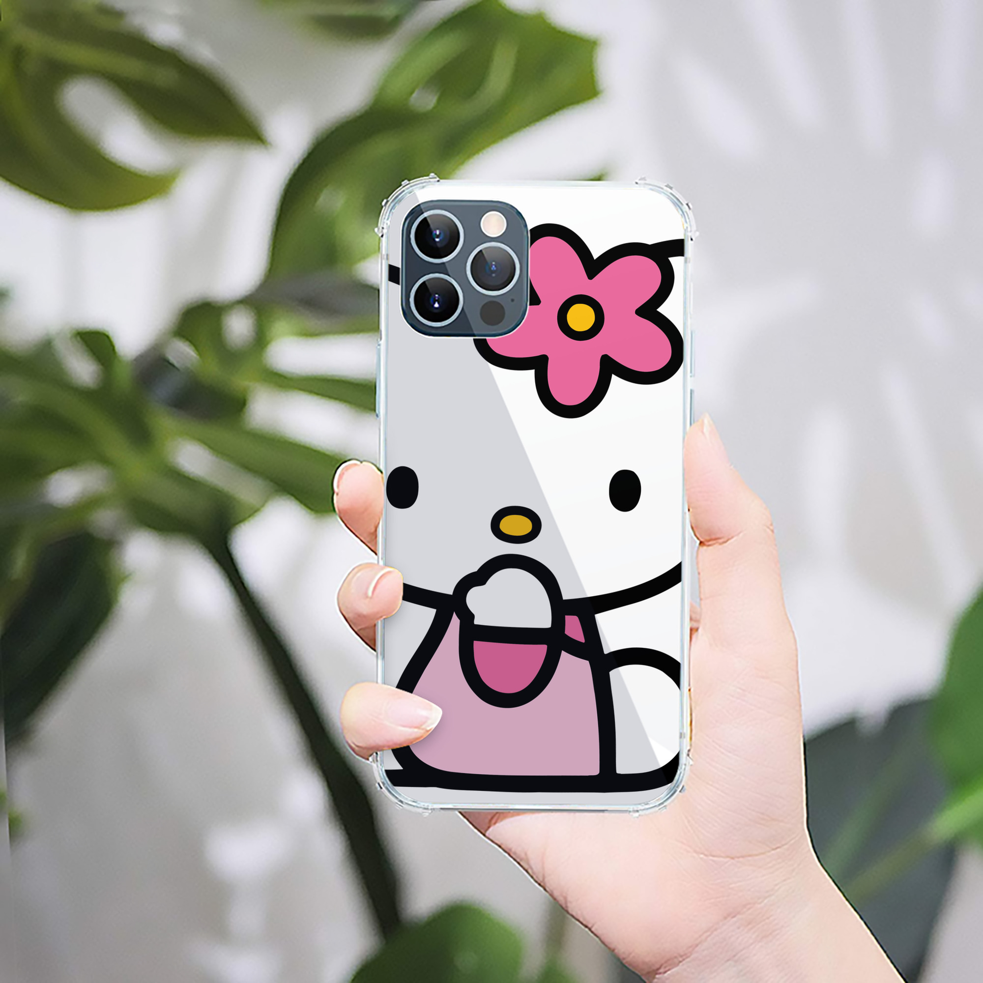 （画像用） Hello Kitty ハローキティ 【iPhone 12シリーズ対応】透明スマホケース（クリアソフトケース）